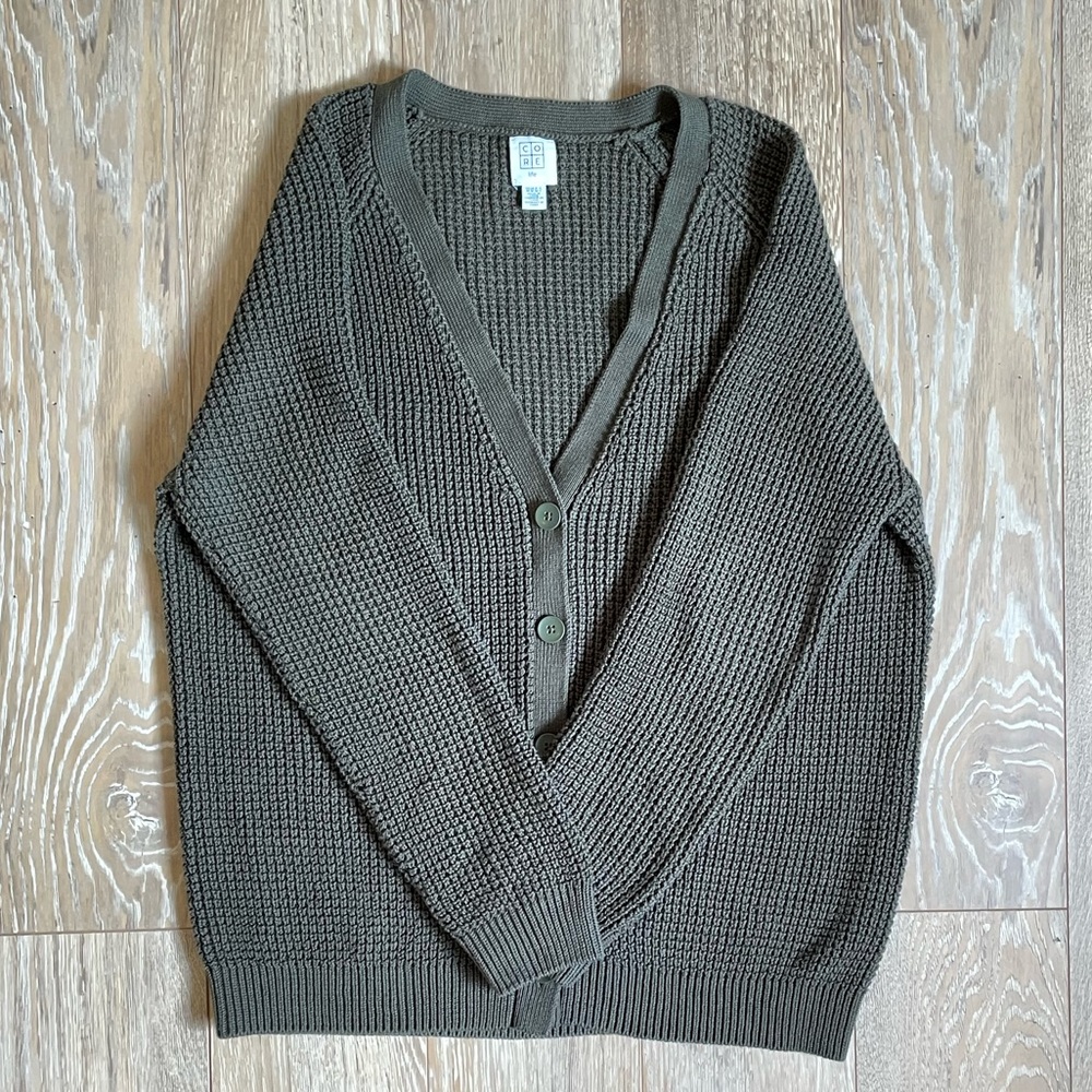 Olive Green Oversized Cardigan